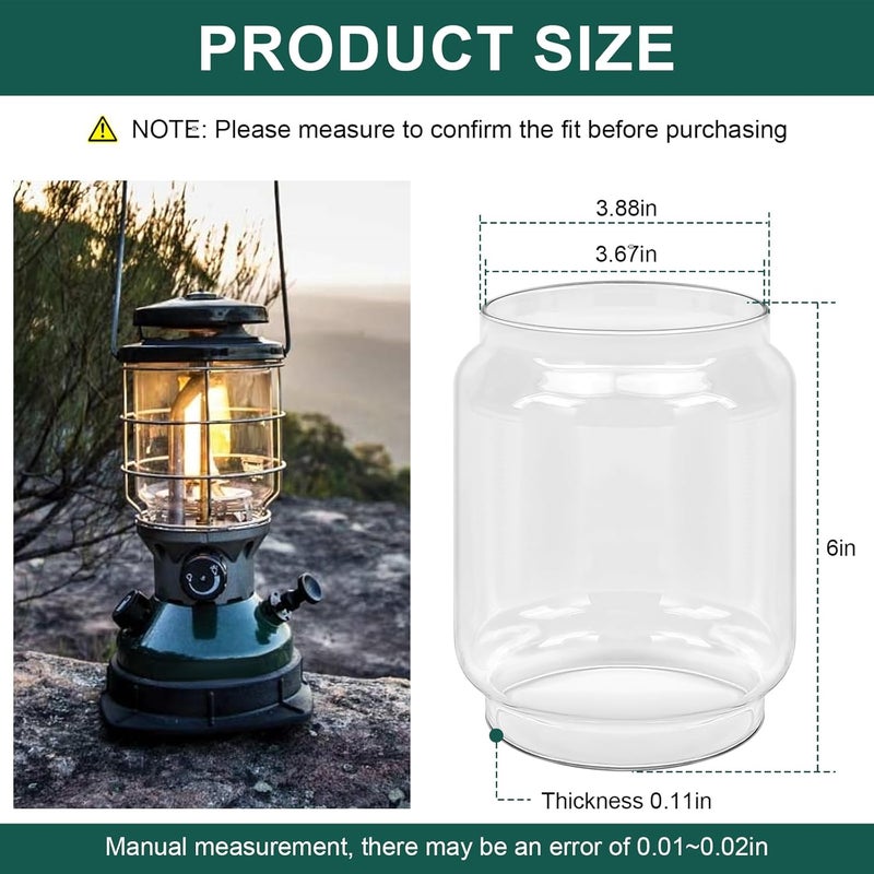 Magluv Lantern Globe Replacement for Coleman Max Northstar Lanterns Models 2000, 2500, 2600 Coleman Lantern Parts Replacement Glass Globe for Fuelled Propane Lanterns - Similar for Coleman #R2000B043C - Image 3